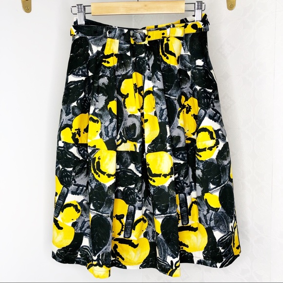 Anthropologie PEONY Briar Yellow Midi Skirt - Picture 2 of 8